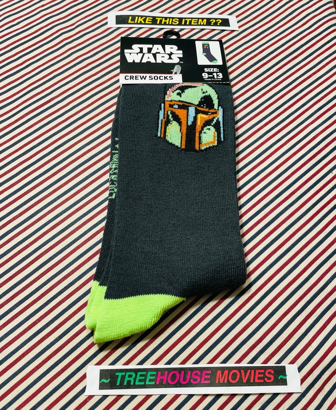 Star Wars Boba Fett Crew Socks New Apparel